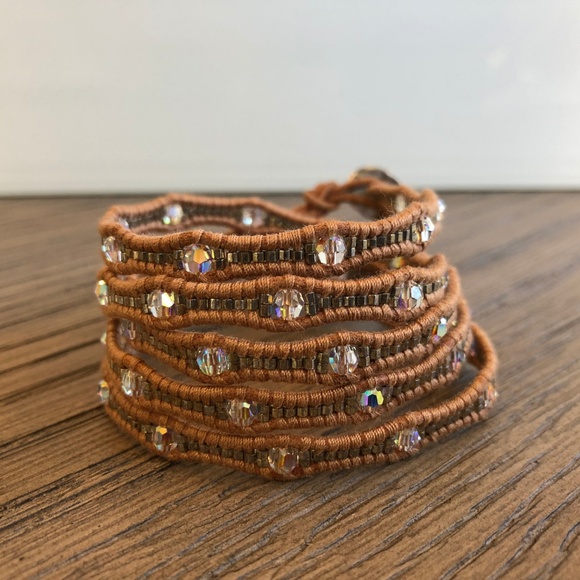 New Auth Chan Luu Crystal AB Five Wrap Bracelet on - Picture 5 of 5